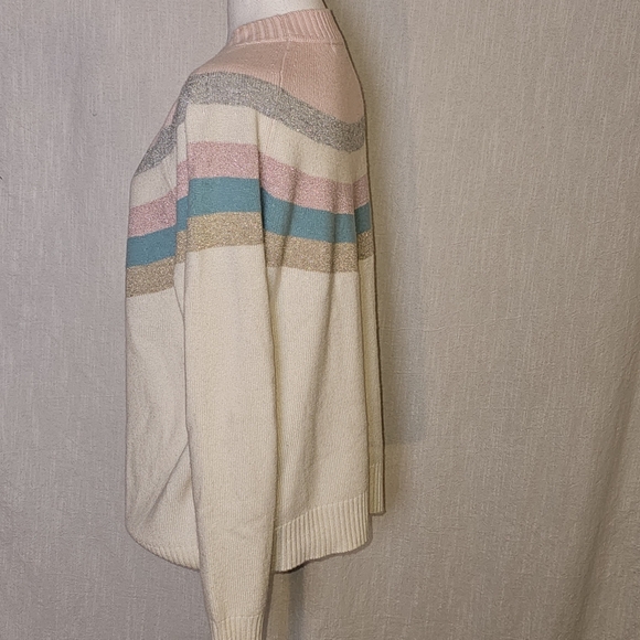 Boden Helena Cashmere Wool Blend Soft Multi Colored Striped Sweater SZ M - Picture 6 of 12